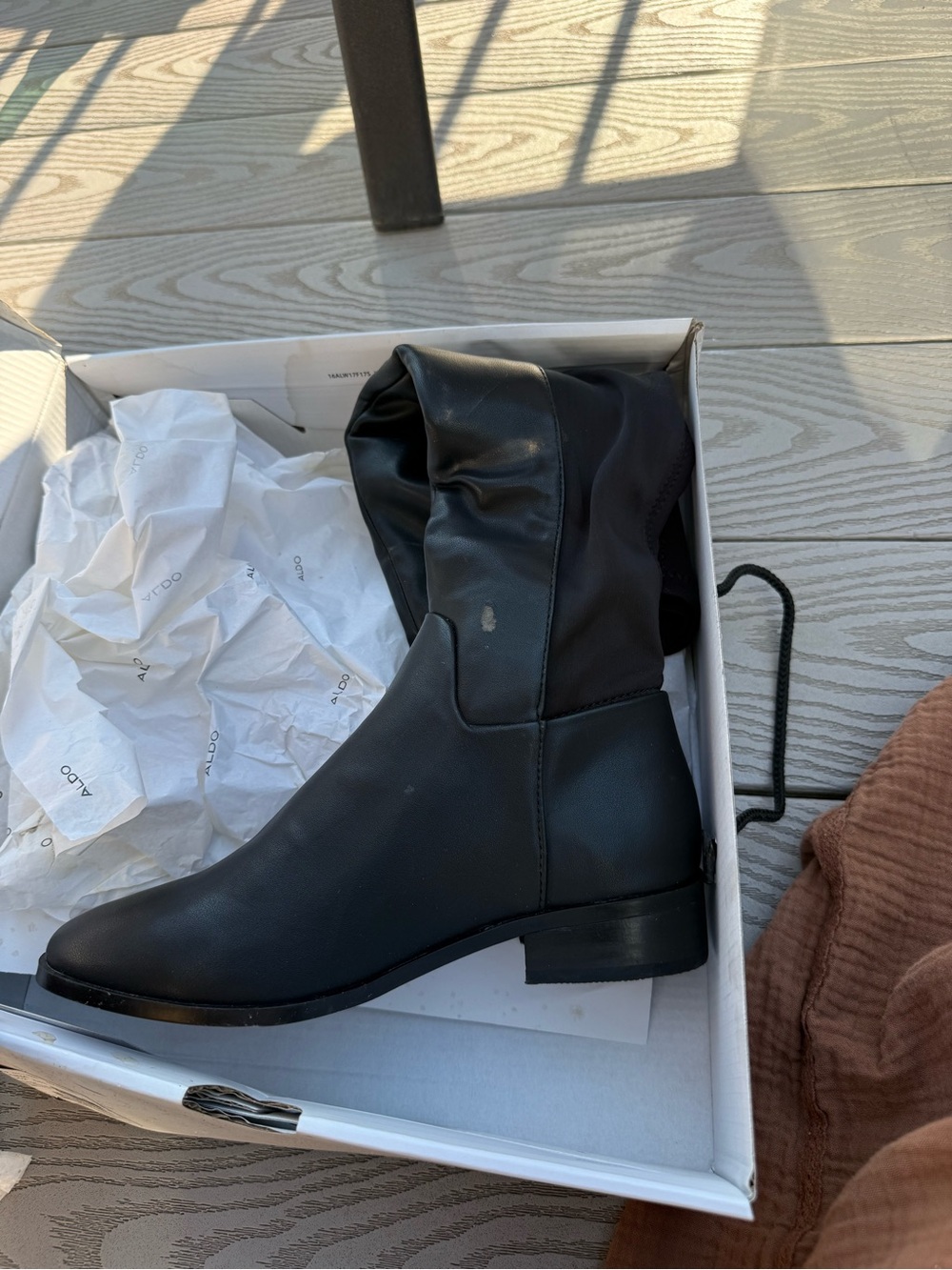 ALDO Solonna Black Knee-High Boots Size 6